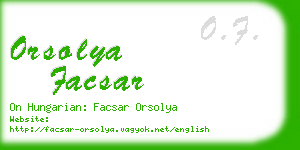 orsolya facsar business card